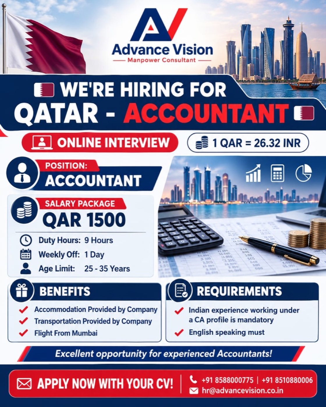 Job poster: Accountant in Qatar
